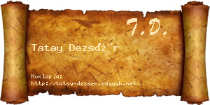 Tatay Dezsér névjegykártya